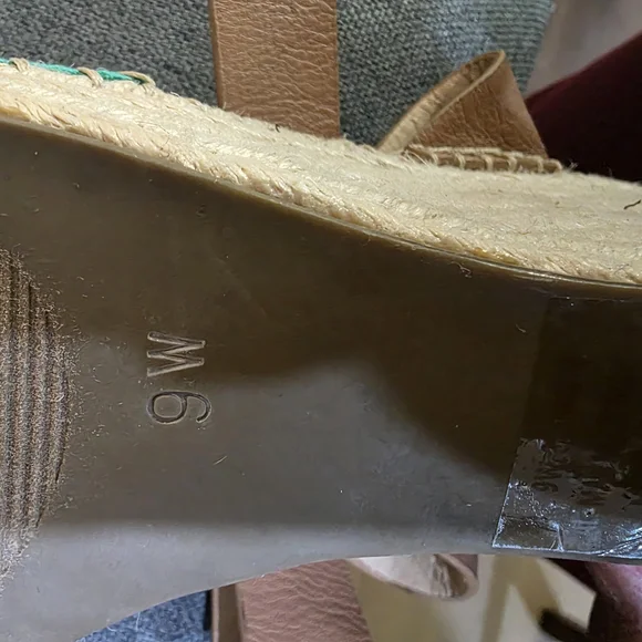 CATO Women's Turquoise and Tan Embellished Sandals. - Picture 5 of 6